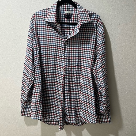 Jos. A. Bank Men’s Plaid Button-Up Shirt, size XL, tailored fit, EUC, casual - Picture 1 of 5